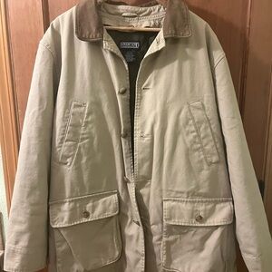 Lands' End Men's Vintage Field Jacket with Brown Corduroy Collar